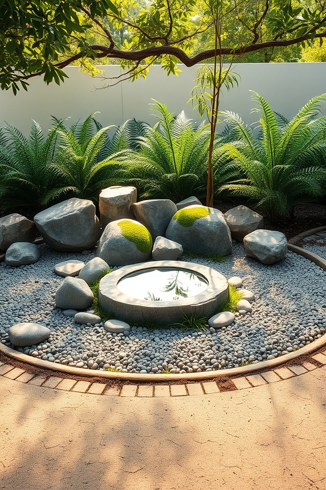zen inspired stone corner