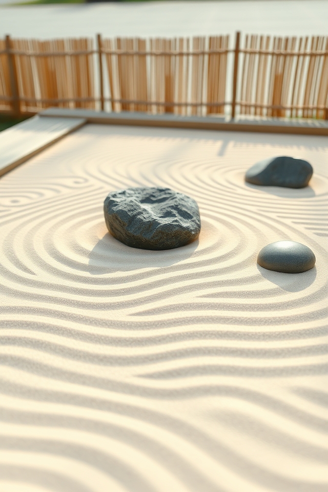 zen sand raking meditation